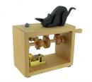 Automate à musique en bois avec manivelle et mécanisme musical de 18 notes - Le chat noir et la souris grise