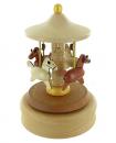 Carrousel musical miniature en bois avec 4 chevaux - Une chanson douce (Henri Salvador)