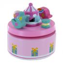 Boîte à musique animée en bois sur le thème du cirque - Oh du lieber Augustin