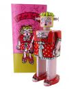 Jouet m&eacute;canique en m&eacute;tal (fer-blanc: t&ocirc;le d'acier recouverte d'&eacute;tain) - Robot ATOMIC BELLA