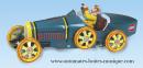 Jouet mécanique en métal de collection : jouet mécanique voiture verte avec pilote