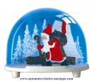 Boule à neige classique non musicale allemande : boule à neige en plastique avec Père Noël