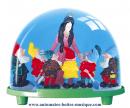 Boule à neige classique non musicale allemande : boule à neige en plastique avec Blanche Neige et les sept nains