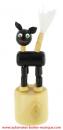 Jouet en bois articulé petite taille : jouet en bois articulé chat noir