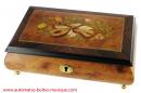 Boîte à bijoux musicale en bois de 18 lames : boîte à bijoux musicale avec marqueterie instruments de musique
