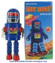 Robot mécanique en métal, tôle et fer blanc : robot mécanique en métal "Roby robot"