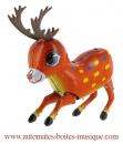 Jouet mécanique en métal, tôle et fer blanc agrafé : jouet mécanique "Bambi"