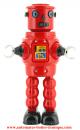 Robot mécanique en métal, tôle et fer blanc : robot mécanique en métal "Robot Robby rouge"