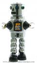 Robot mécanique en métal, tôle et fer blanc : robot mécanique en métal "Robot Robby argenté"