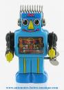 Robot mécanique en métal, tôle et fer blanc : robot mécanique en métal "Robot punk bleu"