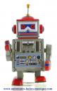 Robot mécanique en métal, tôle et fer blanc : robot mécanique en métal "Petit robot rouge"