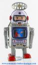 Robot mécanique en métal, tôle et fer blanc : robot mécanique en métal "Petit robot astronaute"