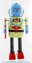 Robot mécanique en métal, tôle et fer blanc : robot mécanique en métal "Robot Space captain bleu"