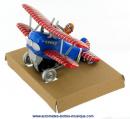 Jouet mécanique en métal, tôle et fer blanc : jouet mécanique "Avion looping"