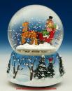 Boule à neige musicale de Noël : boule à neige musicale avec scène de traineau