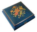Boîte à bijoux musicale : boîte à bijoux de 18 lames avec marqueterie bouquet de fleurs