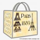 Cabas en toile souvenir de Paris avec les monuments de Paris : cabas "Tour Eiffel 1889"