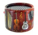 Boîte à musique à manivelle ronde en carton : boîte à musique à manivelle avec instruments de musique