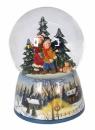 Boule à neige musicale de Noël : boule à neige musicale avec enfants et sapins