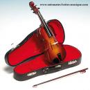 Instrument de musique miniature : violon en bois avec boîte à musique