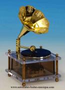 Instrument de musique miniature : boîte à musique gramophone miniature en résine