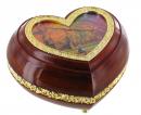 Boîte à bijoux musicale de la Saint-Valentin en résine façon bois : boîte à bijoux musicale en forme de coeur pour photo