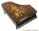 Grande boîte à bijoux musicale en bois en forme de piano : boîte à bijoux avec mécanisme musical de 30 lames.