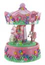 Carrousel musical miniature en résine: carrousel musical avec fées